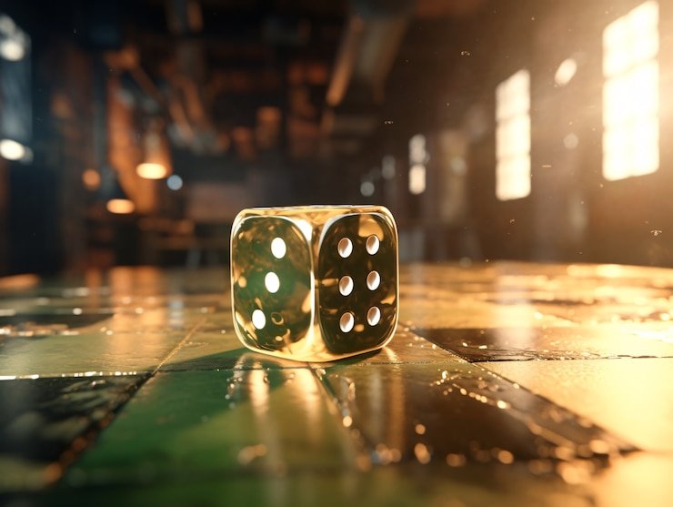Seorang pemain menikmati permainan live casino di perangkat digital dengan latar gelap dan cahaya emas